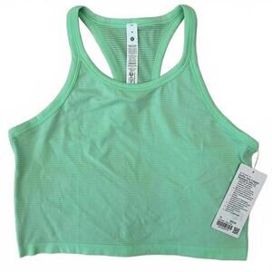 NWT Lululemon Swiftly Tech Cropped Racerback Tank Top 2.0 - Citra Lime Size 14